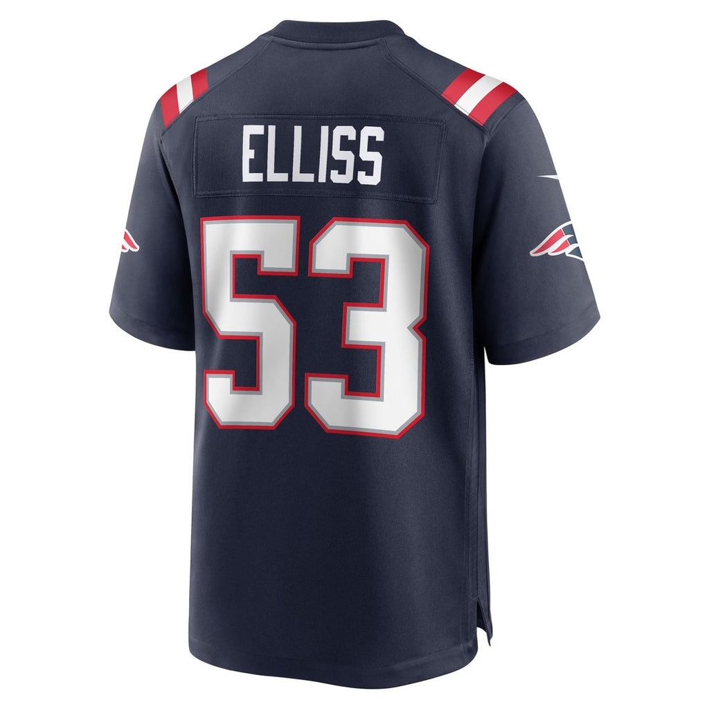 New England Patriots Christian Elliss Navy Game Jersey product image 3, provided for visual reference and product detail