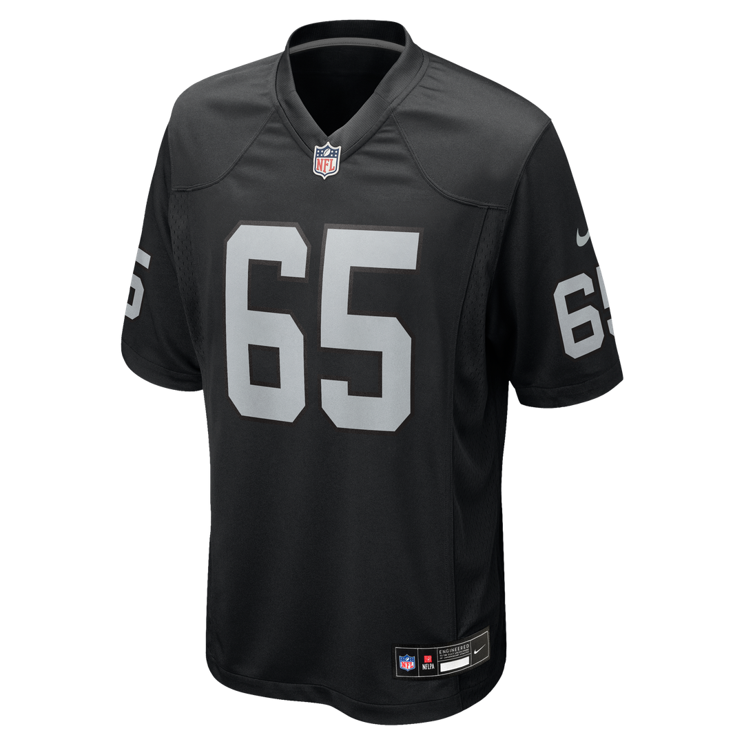 Las Vegas Raiders Tyler Linderbaum Black Team Game Jersey product image 4, provided for visual reference and product detail