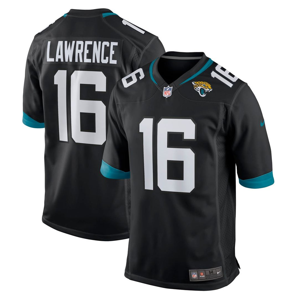 Jacksonville Jaguars Trevor Lawrence Black Alternate Game Jersey product image 1, provided for visual reference and product