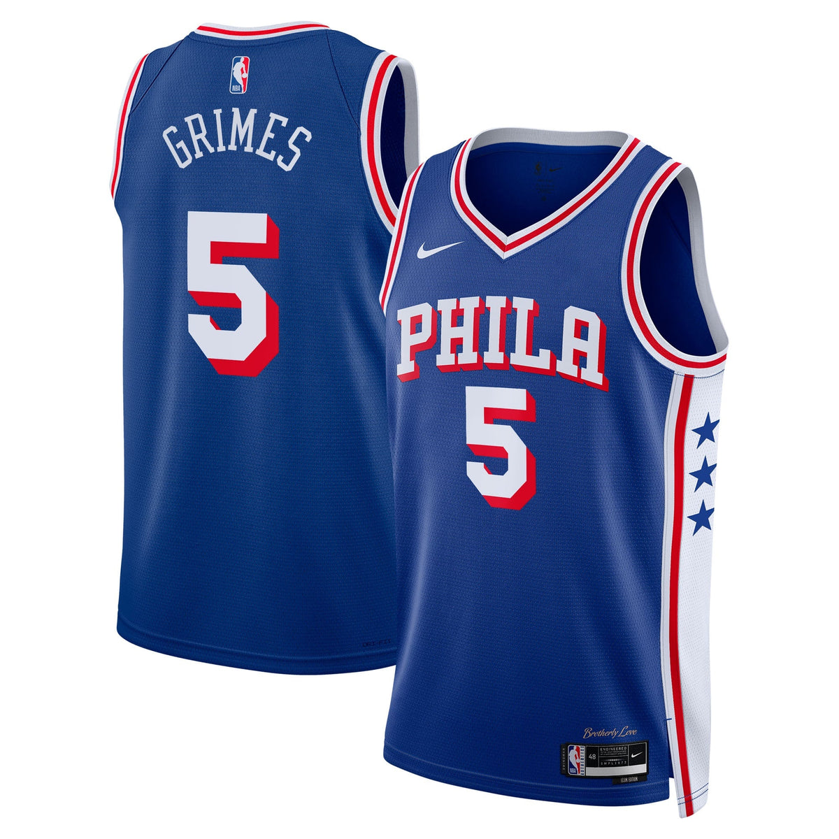 Philadelphia 76ers Icon Edition Swingman Basketball Jersey - Royal - Quentin Grimes - Unisex product image 1, provided for