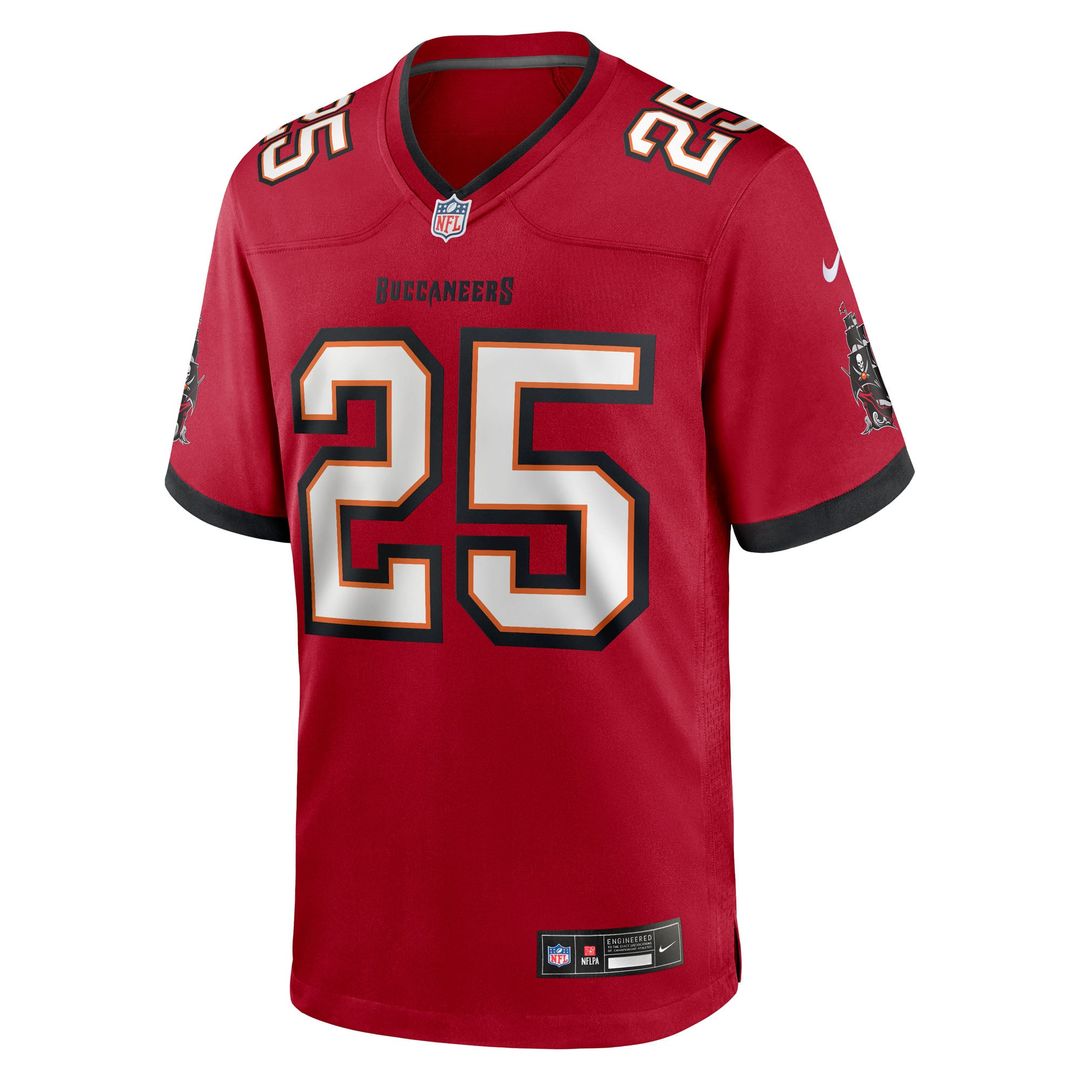 Tampa Bay Buccaneers Jacob Parrish Red Team Game Jersey product image 2, provided for visual reference and product detail