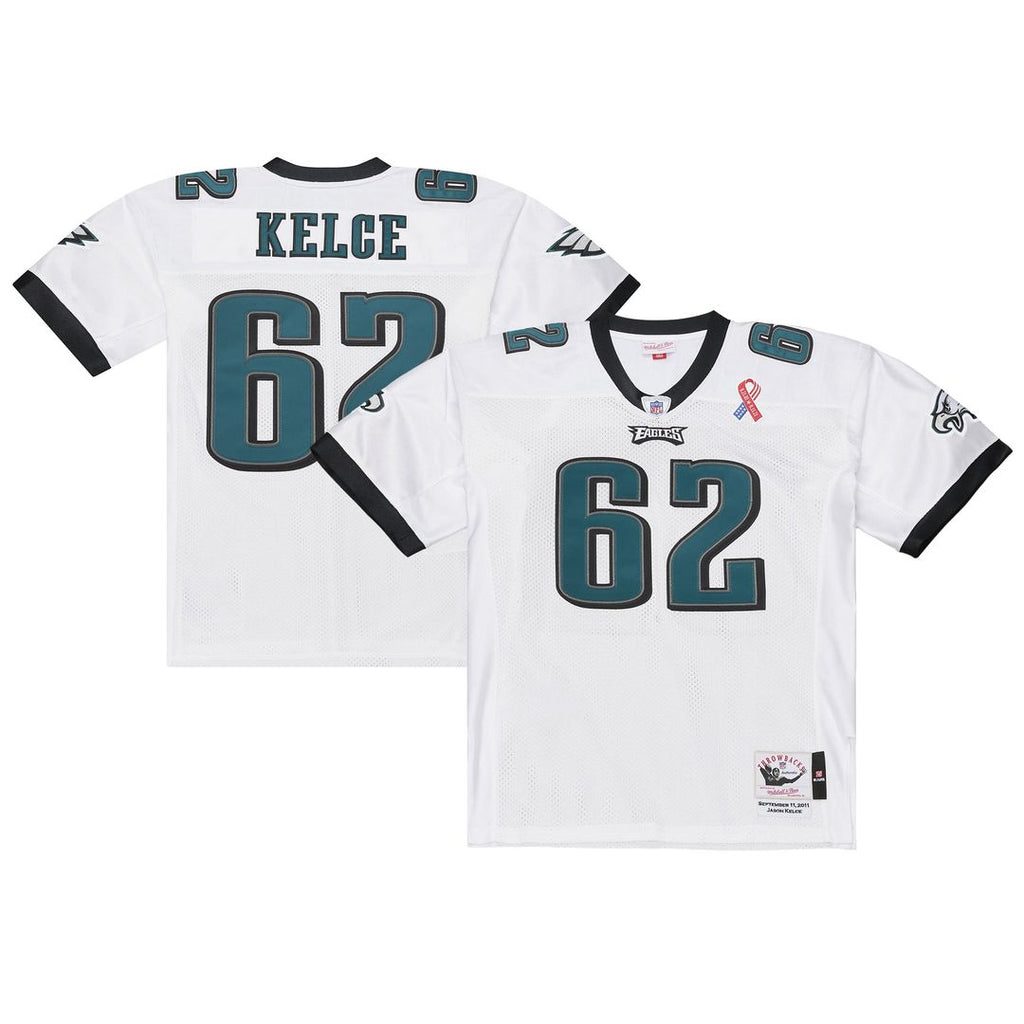 Philadelphia Eagles Jason Kelce White 2011 Authentic Throwback Jersey product image 1, provided for visual reference and