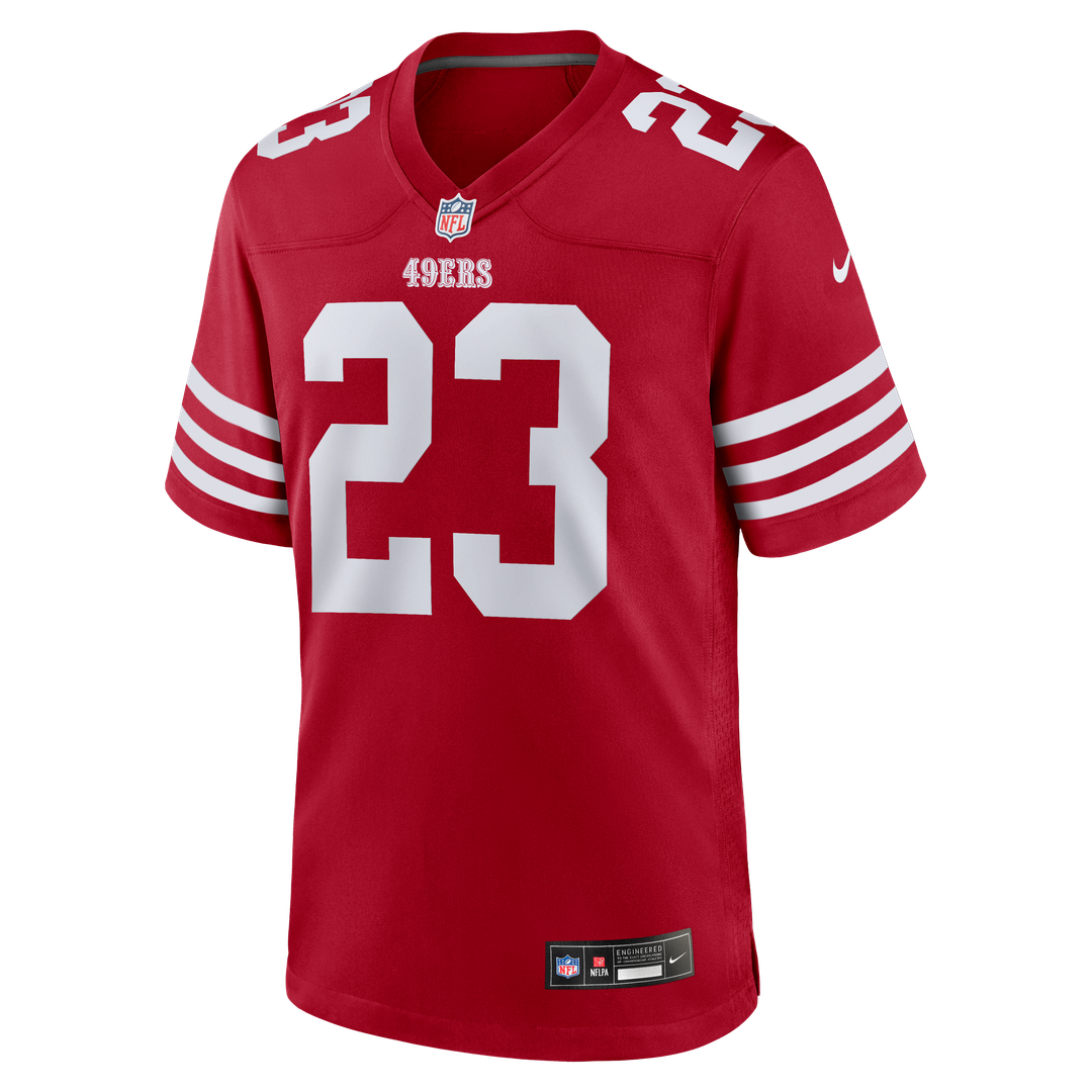 San Francisco 49ers Christian McCaffrey Scarlet Game Player Jersey product image 5, provided for visual reference and