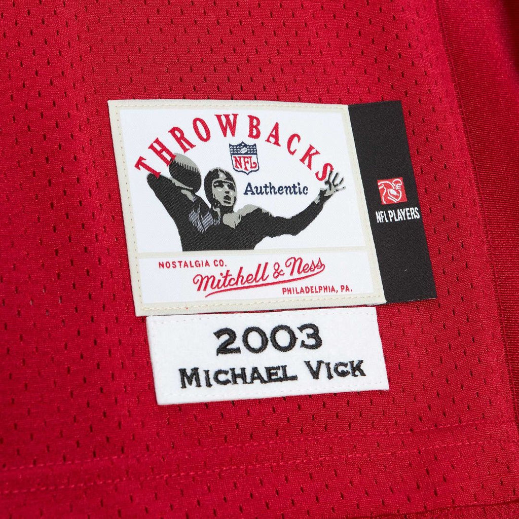 Atlanta Falcons 2003 Michael Vick Red Authentic Throwback Retired Player Jersey product image 5, provided for visual