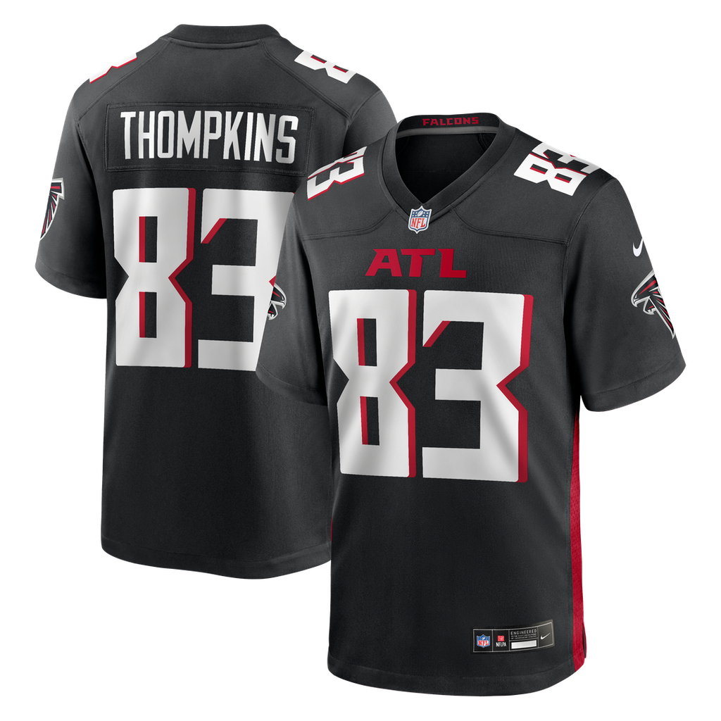Atlanta Falcons Deven Thompkins Black Team Game Jersey product image 1, provided for visual reference and product detail