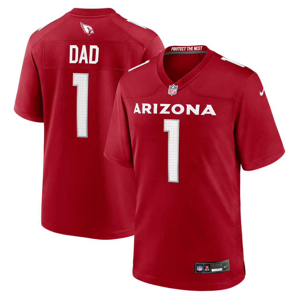 Arizona Cardinals Number 1 Dad Cardinal Game Jersey product image 1, provided for visual reference and product detail review
