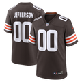 Cleveland Browns Justin Jefferson Brown Game Jersey product image 1, provided for visual reference and product detail review