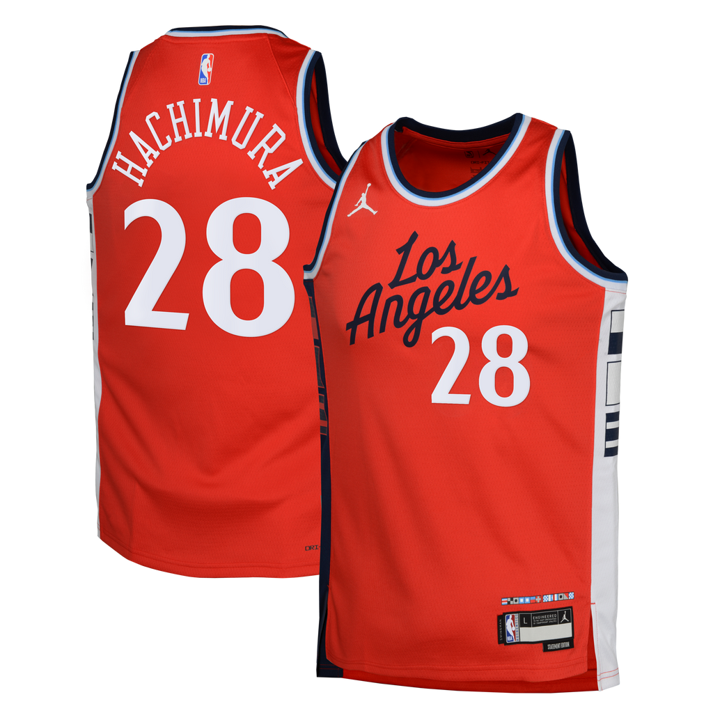Rui Hachimura Los Angeles Clippers Statement Edition Swingman Jersey - Red - Youth product image 1, provided for visual