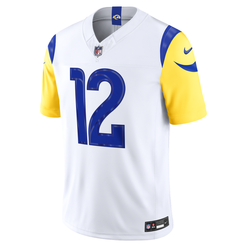 Los Angeles Rams Puka Nacua White Vapor F.U.S.E. Stitched Limited Jersey product image 2, provided for visual reference and