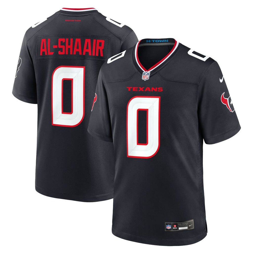 Houston Texans Azeez Al-Shaair Navy Team Game Jersey product image 7, provided for visual reference and product detail review