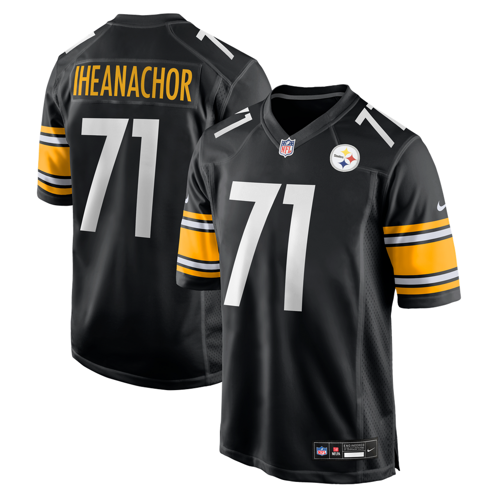 Pittsburgh Steelers Max Iheanachor Black Team Game Jersey product image 1, provided for visual reference and product detail