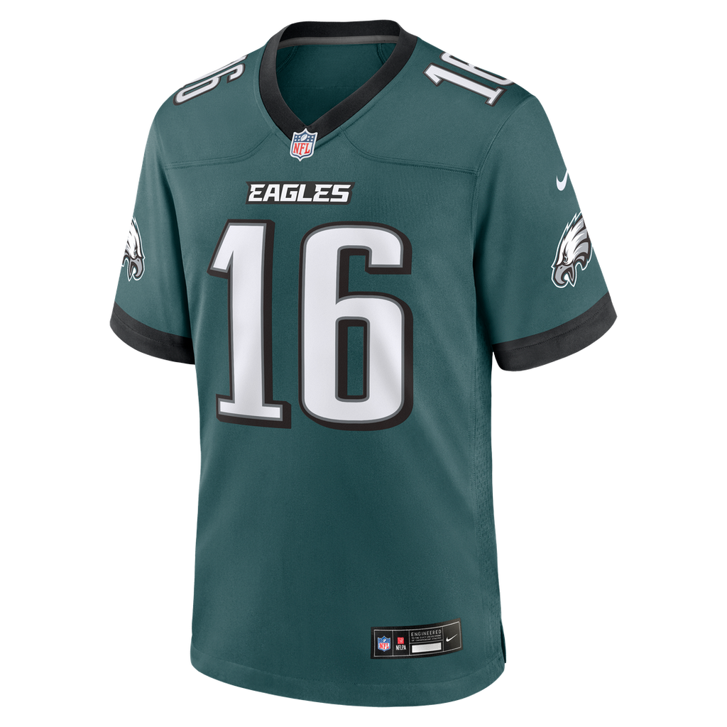 Philadelphia Eagles Tanner McKee Midnight Green Team Game Jersey product image 2, provided for visual reference and product