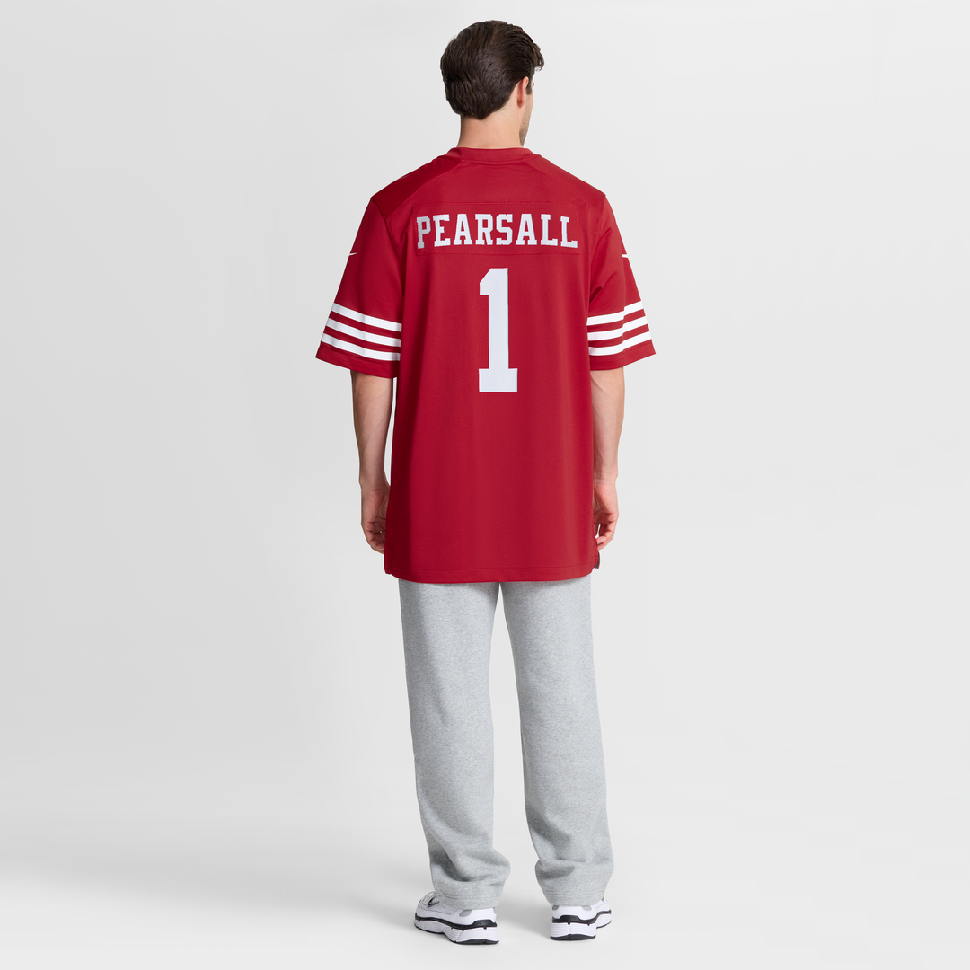 San Francisco 49ers Ricky Pearsall Scarlet 80th Anniversary Game Jersey product image 5, provided for visual reference and