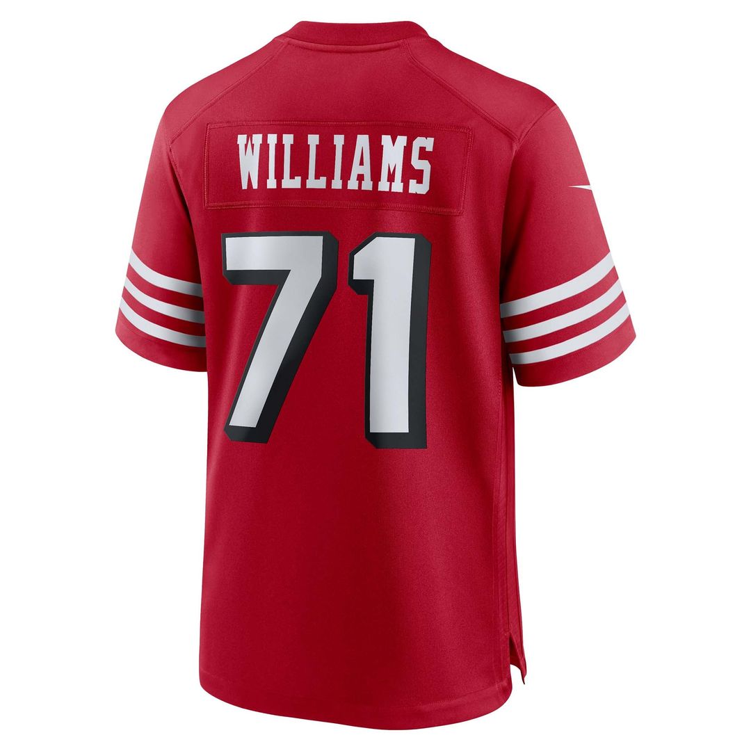 San Francisco 49ers Trent Williams Scarlet Alternate Game Jersey product image 3, provided for visual reference and product