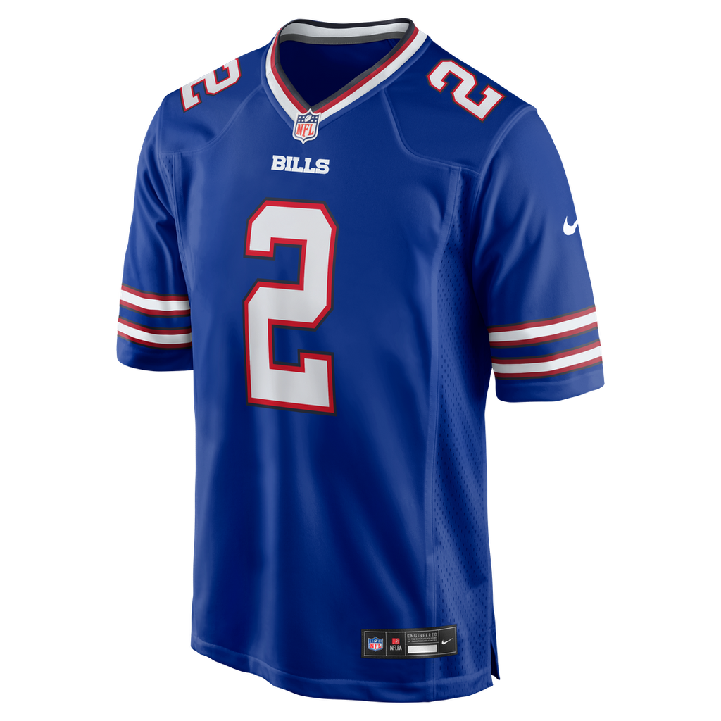 Buffalo Bills Tyler Bass Royal Game Player Jersey product image 2, provided for visual reference and product detail review