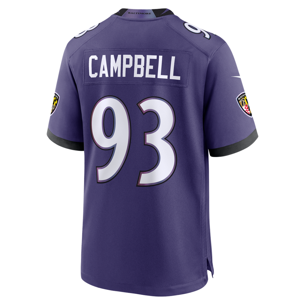 Baltimore Ravens Calais Campbell Purple Team Game Jersey product image 3, provided for visual reference and product detail