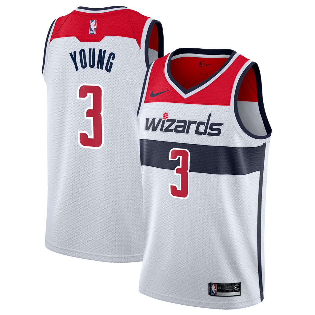 Trae Young Washington Wizards Association Edition Swingman Jersey - White - Youth product image 2, provided for visual