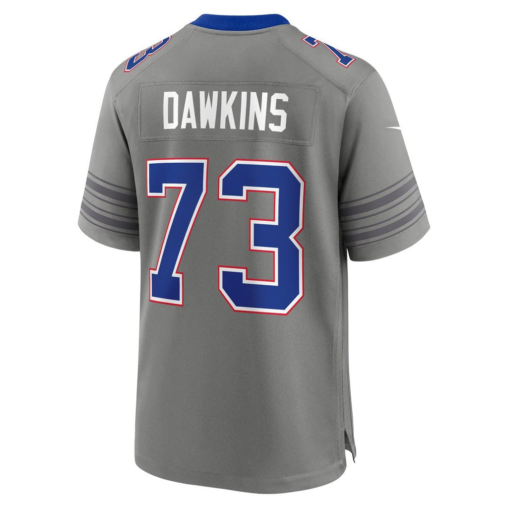 Buffalo Bills Dion Dawkins Gray Nickel City Game Jersey product image 6, provided for visual reference and product detail
