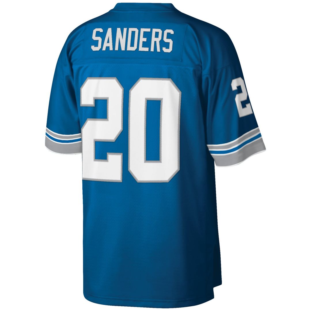 Detroit Lions Barry Sanders Blue Big & Tall 1996 Retired Player Replica Jersey product image 6, provided for visual