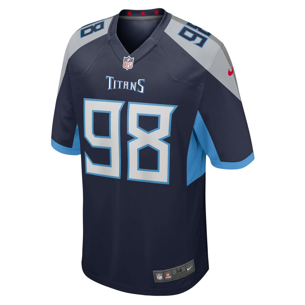 Tennessee Titans Jeffery Simmons Navy Game Jersey product image 2, provided for visual reference and product detail review