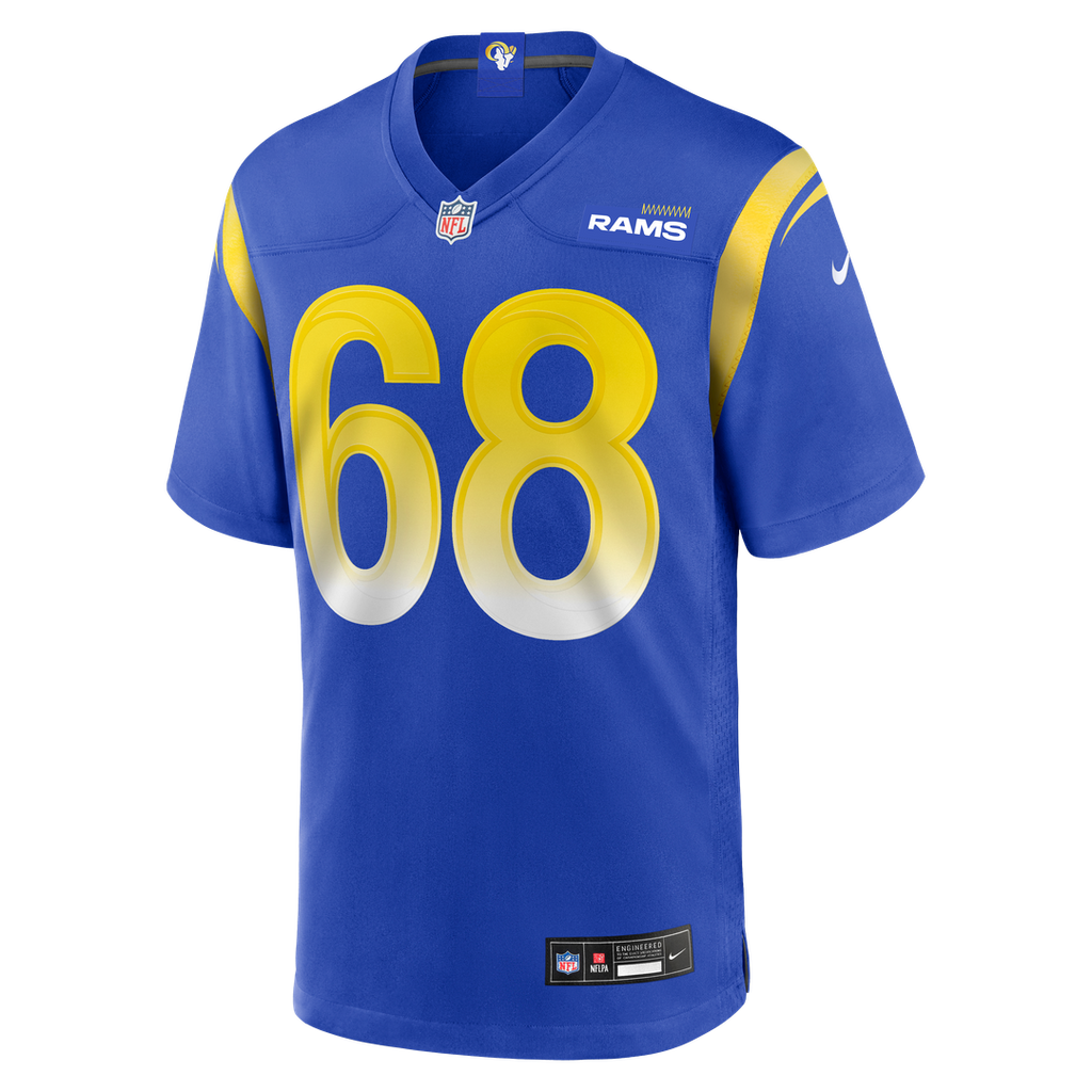 Los Angeles Rams Mike McAllister Royal Home Game Jersey product image 2, provided for visual reference and product detail