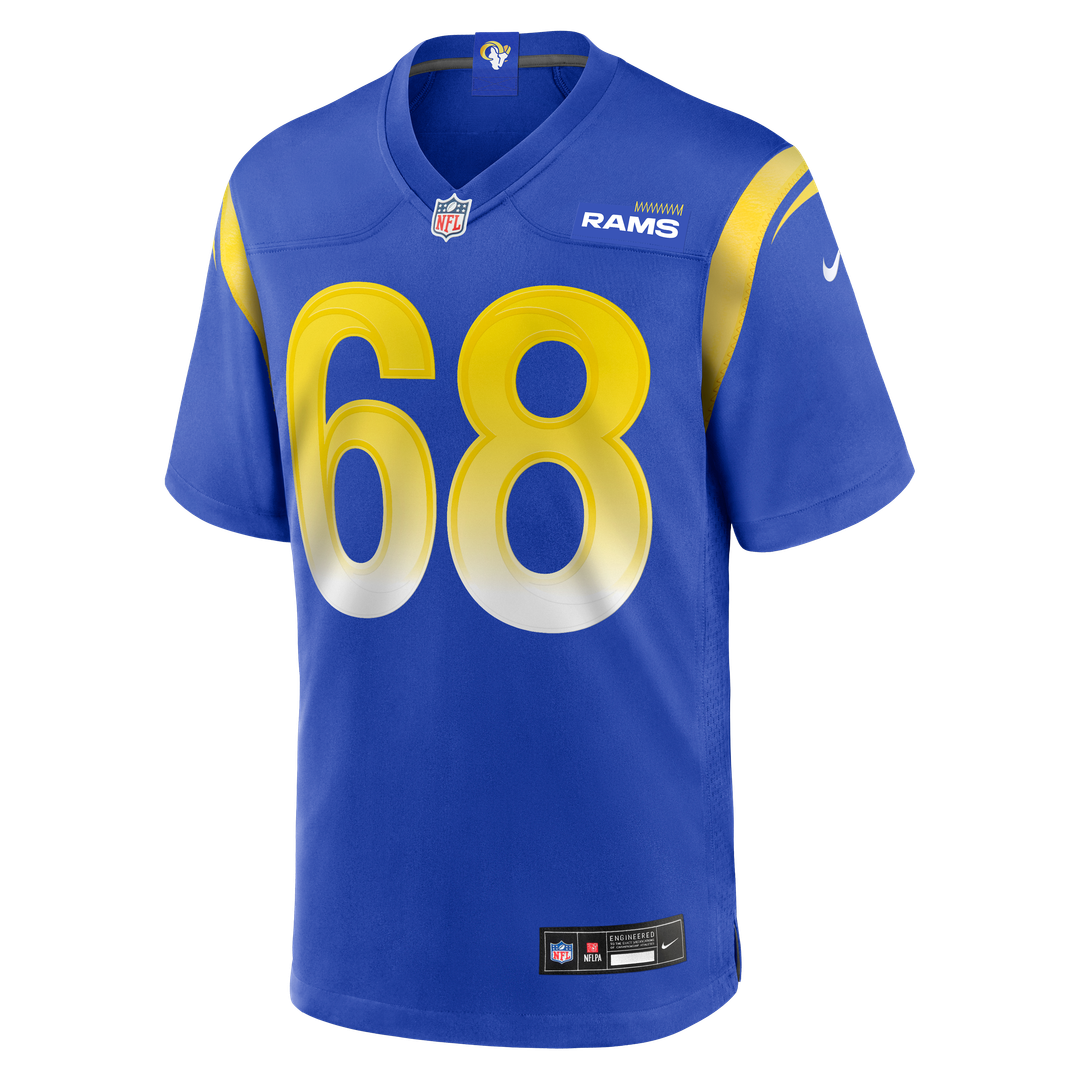 Los Angeles Rams Mike McAllister Royal Home Game Jersey product image 2, provided for visual reference and product detail