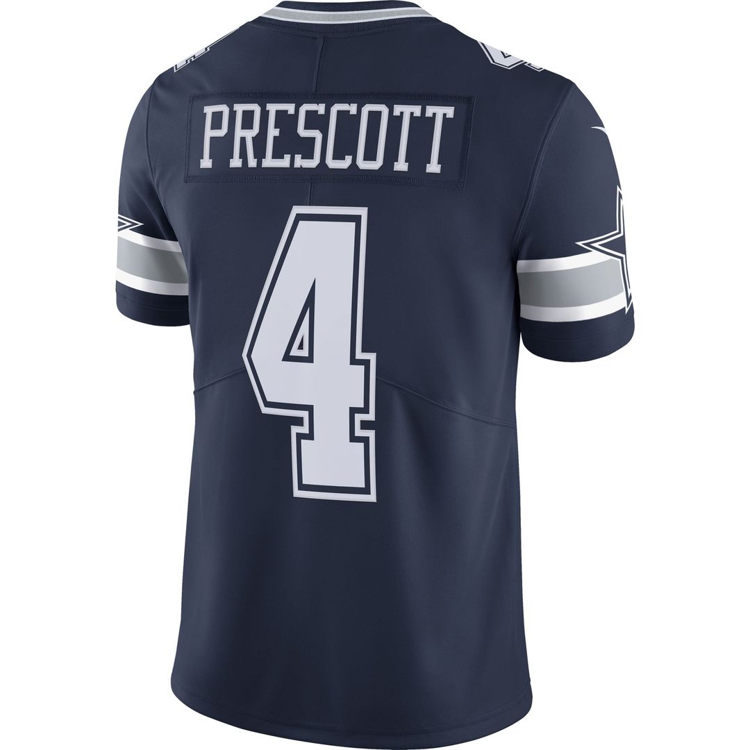Dallas Cowboys Dak Prescott Navy Vapor Limited Player Jersey product image 3, provided for visual reference and product