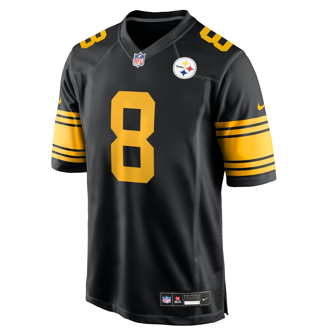 Pittsburgh Steelers Aaron Rodgers Black Alternate Game Jersey product image 2, provided for visual reference and product