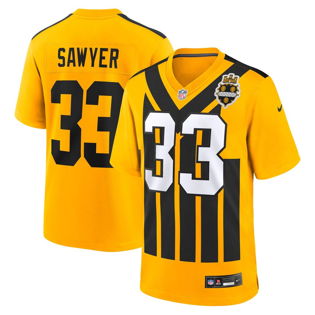 Pittsburgh Steelers Jack Sawyer Black Team Game Jersey product image 13, provided for visual reference and product detail