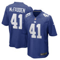 New York Giants Micah McFadden Royal Game Player Jersey product image 1, provided for visual reference and product detail