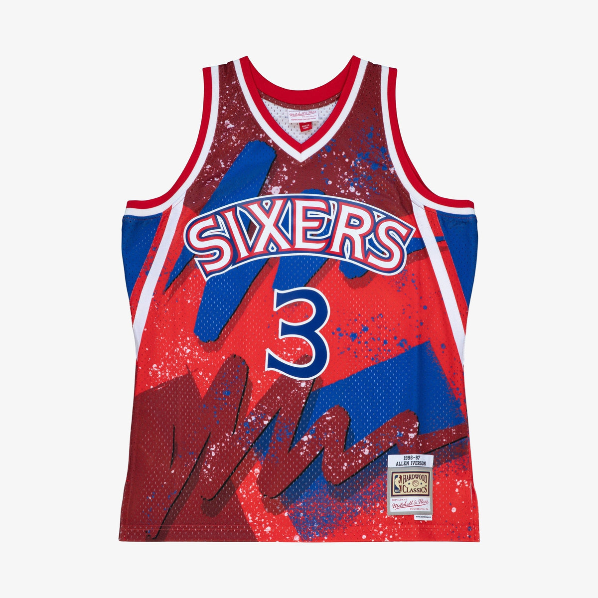 Allen Iverson Philadelphia 76ers 1996 Hyper Hoops Swingman Jersey - Scarlet product image 3, provided for visual reference