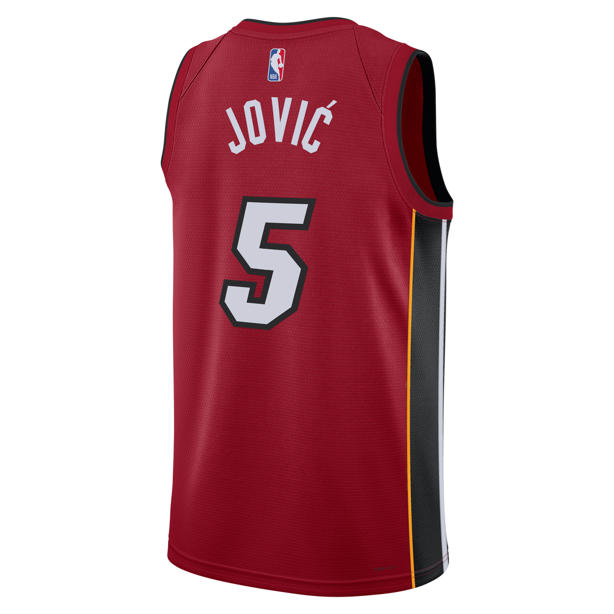 Nikola Jović Miami Heat Statement Edition Swingman Jersey - Red - Unisex product image 4, provided for visual reference and