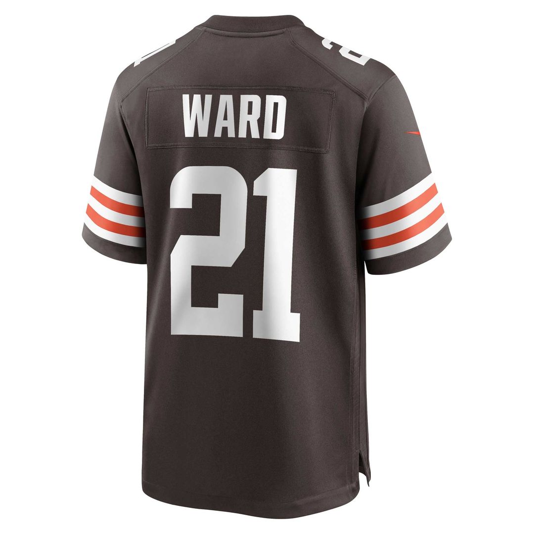 Cleveland Browns Denzel Ward Brown Game Jersey product image 3, provided for visual reference and product detail review