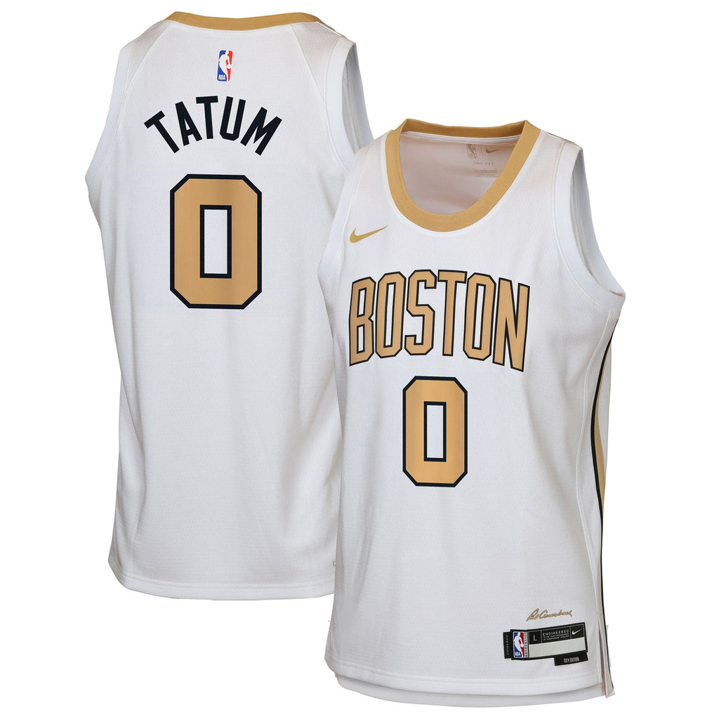 Jayson Tatum Boston Celtics 2025/26 City Edition Swingman Jersey - White - Youth product image 2, provided for visual