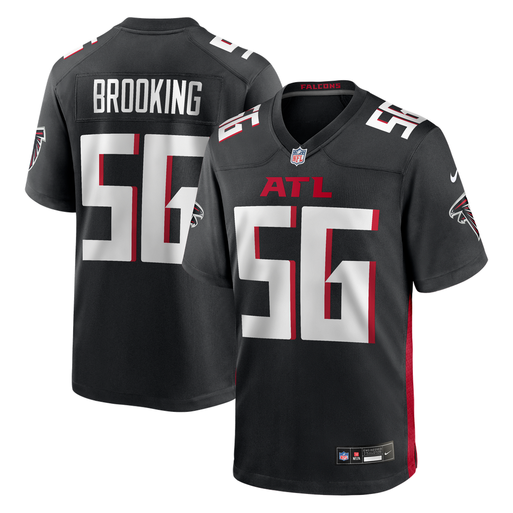 Atlanta Falcons Keith Brooking Black Game Retired Player Jersey product image 1, provided for visual reference and product