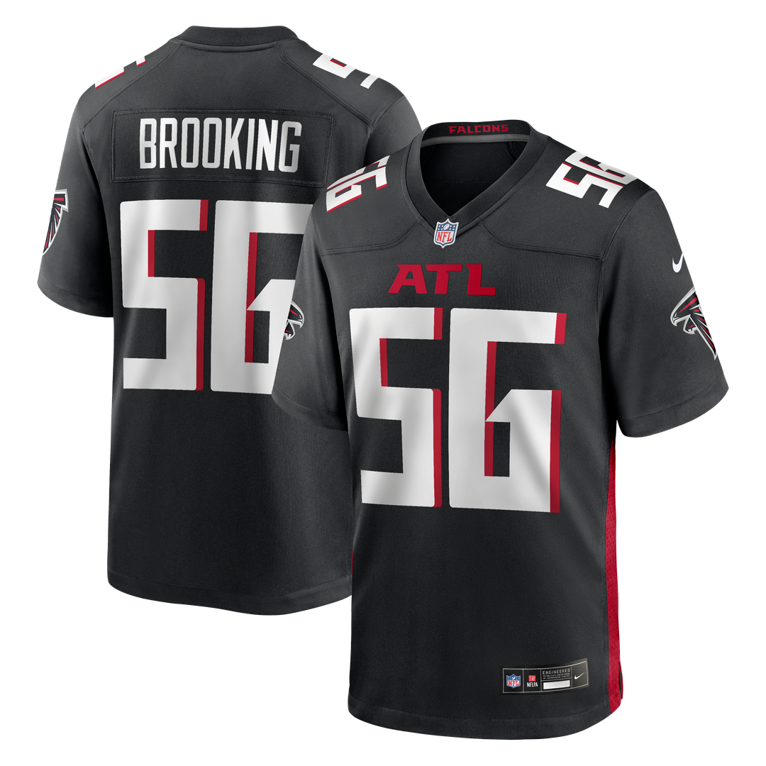 Atlanta Falcons Keith Brooking Black Game Retired Player Jersey product image 1, provided for visual reference and product