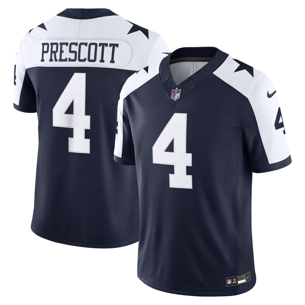 Dallas Cowboys Dak Prescott White Vapor F.U.S.E. Stitched Limited Jersey product image 7, provided for visual reference and