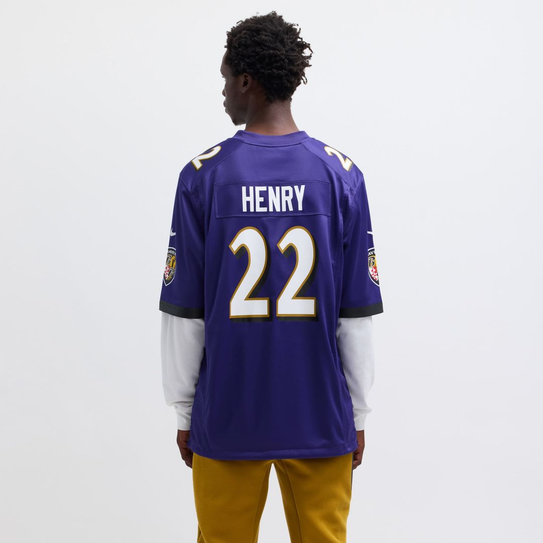 Baltimore Ravens Derrick Henry Purple Game Player Jersey product image 5, provided for visual reference and product detail