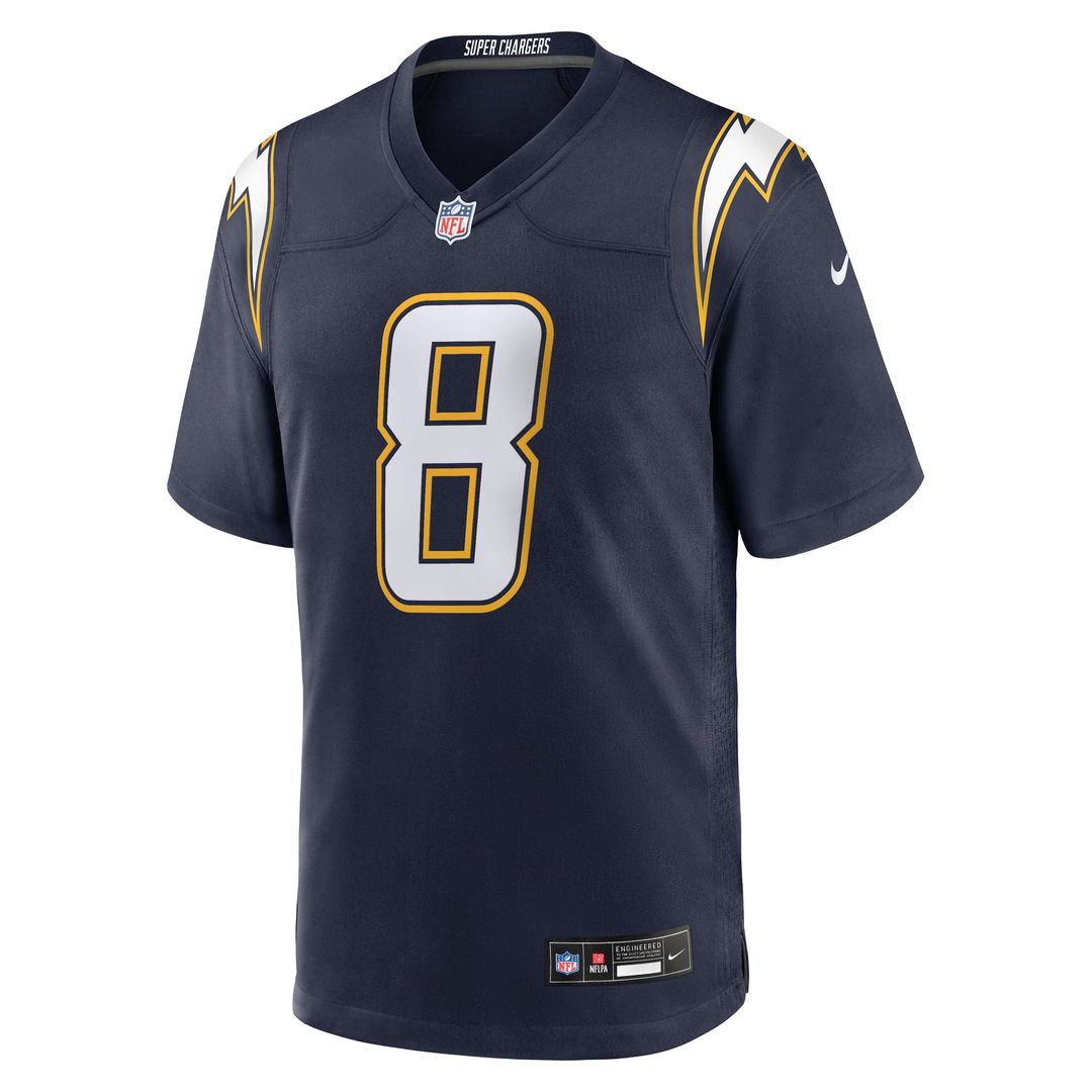 Los Angeles Chargers Omarion Hampton Navy Alternate Super Chargers Game Player Jersey product image 5, provided for visual