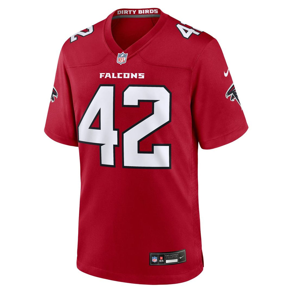 Atlanta Falcons Josh Woods Red Team Game Jersey product image 2, provided for visual reference and product detail review