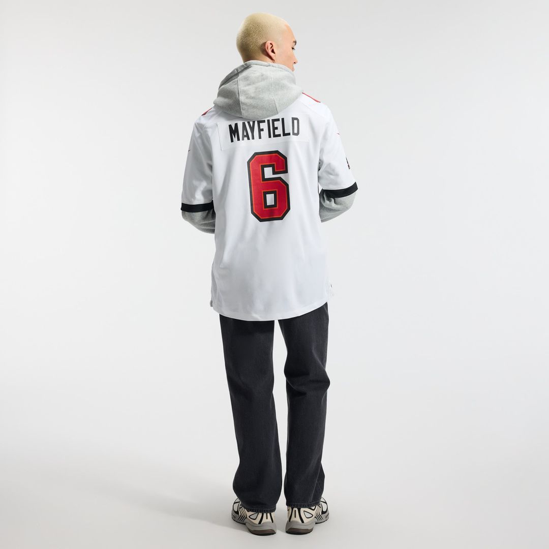 Tampa Bay Buccaneers Baker Mayfield White Away Game Jersey product image 18, provided for visual reference and product