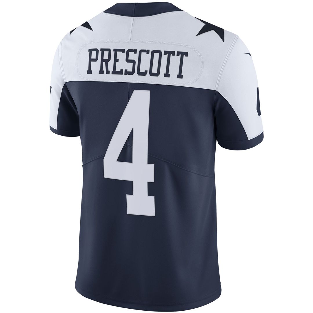 Dallas Cowboys Dak Prescott White Vapor Limited Player Jersey product image 9, provided for visual reference and product