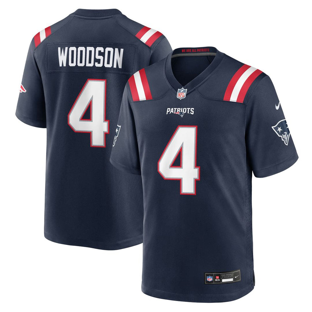New England Patriots Craig Woodson Navy Team Game Jersey product image 1, provided for visual reference and product detail