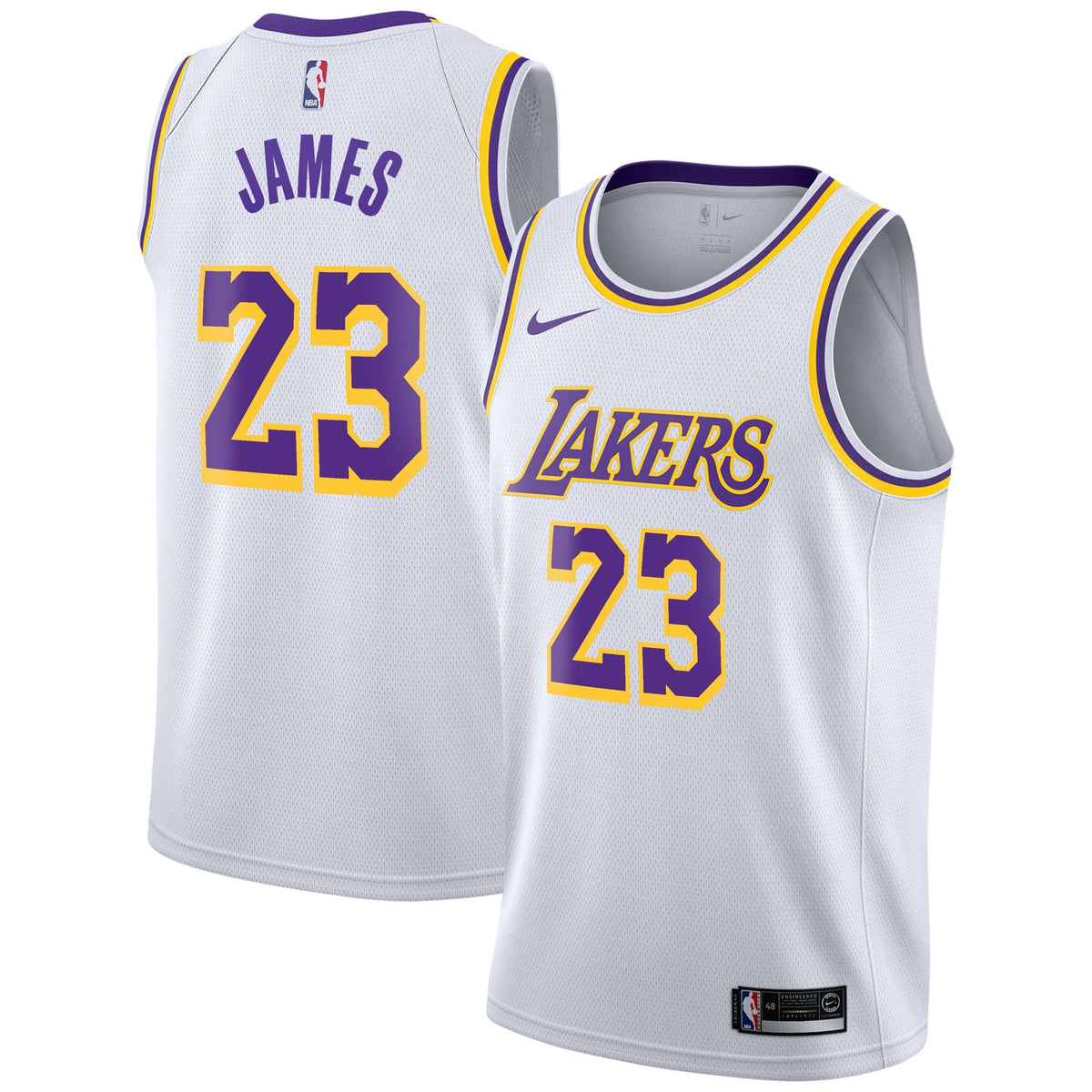 LeBron James Los Angeles Lakers Association Edition Swingman Jersey - White - Youth product image 2, provided for visual