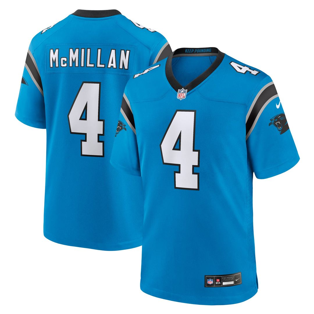 Carolina Panthers Tetairoa McMillan Blue Alternate Game Jersey product image 4, provided for visual reference and product