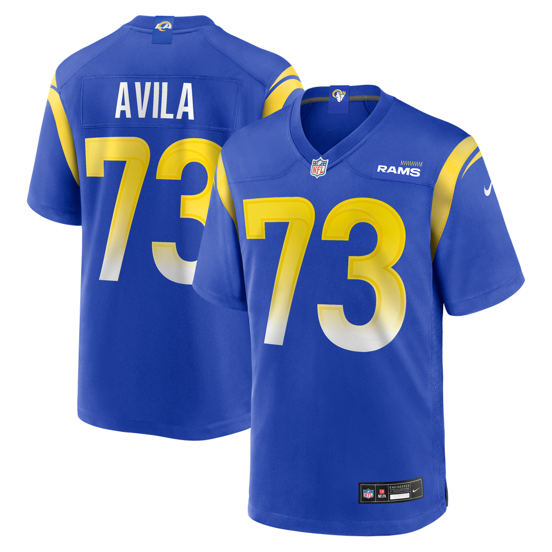 Los Angeles Rams Steve Avila Royal Home Game Jersey product image 1, provided for visual reference and product detail review
