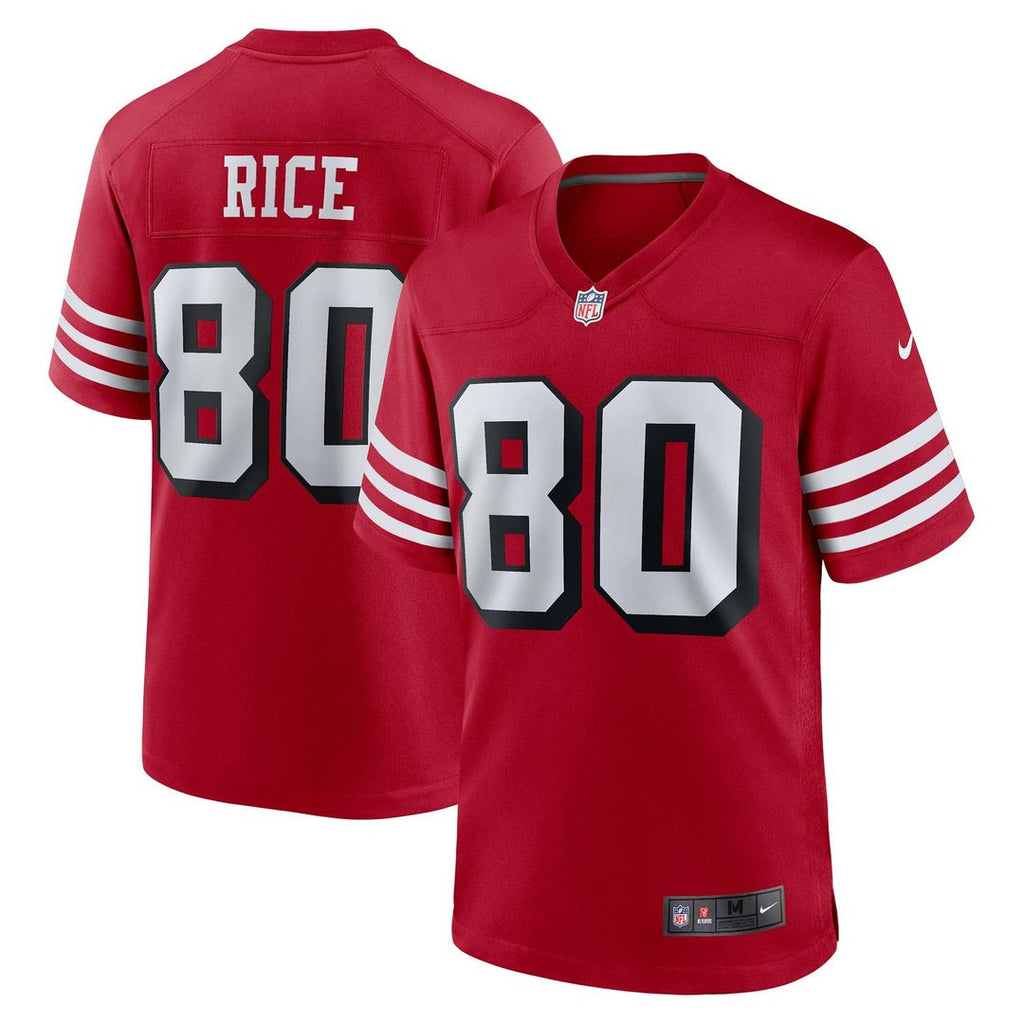 San Francisco 49ers Jerry Rice Scarlet Retired Player Alternate Game Jersey product image 7, provided for visual reference