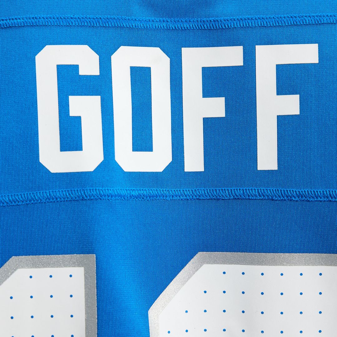 Detroit Lions Jared Goff Blue Game Jersey product image 12, provided for visual reference and product detail review
