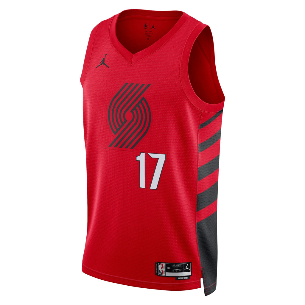 Shaedon Sharpe Portland Trail Blazers Statement Edition Swingman Jersey - Red - Unisex product image 2, provided for visual