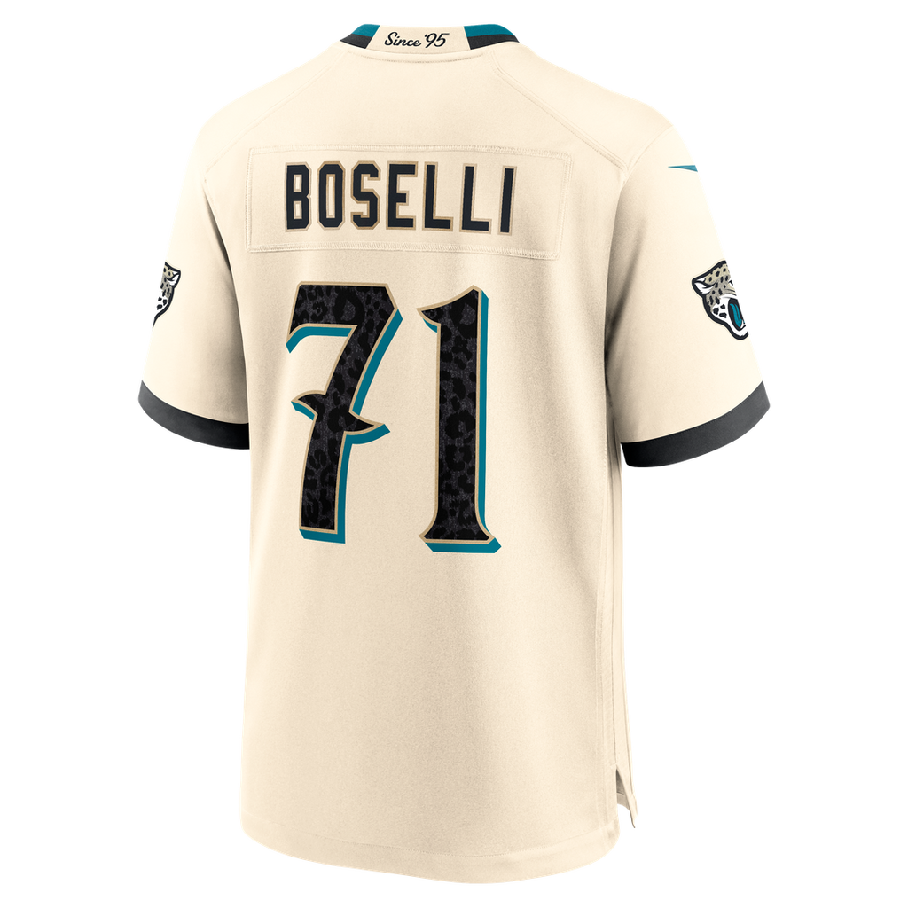 Jacksonville Jaguars Tony Boselli Natural 2026 Rivalries Collection Game Jersey product image 3, provided for visual
